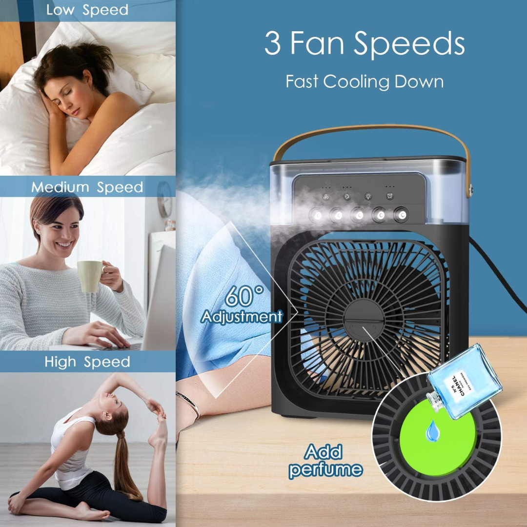 Ventilador de mesa con humificador